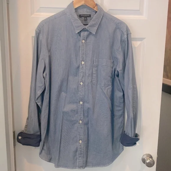 Banana Republic Men’s long sleeve button up, XL navy denim Durable fabric like N - Picture 1 of 16